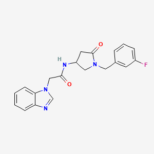 molecular formula C20H19FN4O2 B3802900 2-(1H-benzimidazol-1-yl)-N-[1-(3-fluorobenzyl)-5-oxo-3-pyrrolidinyl]acetamide 