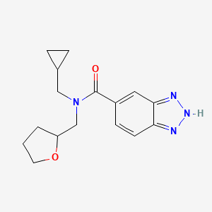 molecular formula C16H20N4O2 B3802929 N-(cyclopropylmethyl)-N-(tetrahydro-2-furanylmethyl)-1H-1,2,3-benzotriazole-5-carboxamide 