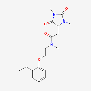 molecular formula C18H25N3O4 B3802934 2-(1,3-dimethyl-2,5-dioxoimidazolidin-4-yl)-N-[2-(2-ethylphenoxy)ethyl]-N-methylacetamide 