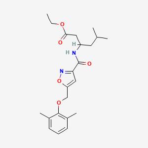 ethyl 3-[({5-[(2,6-dimethylphenoxy)methyl]-3-isoxazolyl}carbonyl)amino]-5-methylhexanoate