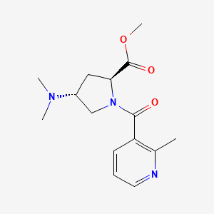 molecular formula C15H21N3O3 B3802997 methyl (2S,4R)-4-(dimethylamino)-1-[(2-methylpyridin-3-yl)carbonyl]pyrrolidine-2-carboxylate 