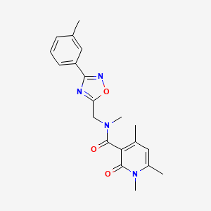 molecular formula C20H22N4O3 B3803014 N,1,4,6-tetramethyl-N-{[3-(3-methylphenyl)-1,2,4-oxadiazol-5-yl]methyl}-2-oxo-1,2-dihydropyridine-3-carboxamide 