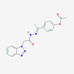 4-(N-(1H-1,2,3-Benzotriazol-1-ylacetyl)ethanehydrazonoyl)phenyl acetate