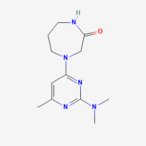 molecular formula C12H19N5O B3803022 4-[2-(dimethylamino)-6-methyl-4-pyrimidinyl]-1,4-diazepan-2-one 