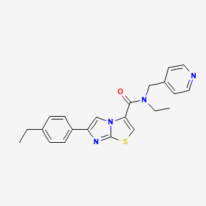 molecular formula C22H22N4OS B3803034 N-ethyl-6-(4-ethylphenyl)-N-(4-pyridinylmethyl)imidazo[2,1-b][1,3]thiazole-3-carboxamide 