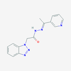 2-(1H-benzotriazol-1-yl)-N'-[(1E)-1-(pyridin-3-yl)ethylidene]acetohydrazide