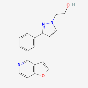 molecular formula C18H15N3O2 B3803045 2-[3-(3-furo[3,2-c]pyridin-4-ylphenyl)-1H-pyrazol-1-yl]ethanol 