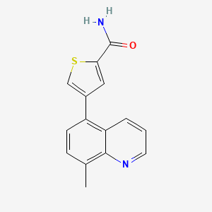 molecular formula C15H12N2OS B3803056 4-(8-methylquinolin-5-yl)thiophene-2-carboxamide 