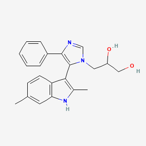 molecular formula C22H23N3O2 B3803065 3-[5-(2,6-dimethyl-1H-indol-3-yl)-4-phenyl-1H-imidazol-1-yl]propane-1,2-diol 