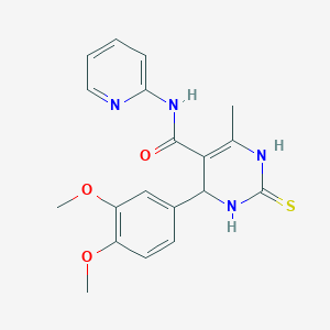 4-(3,4-dimethoxyphenyl)-6-methyl-N-pyridin-2-yl-2-thioxo-1,2,3,4-tetrahydropyrimidine-5-carboxamide