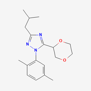 1-(2,5-dimethylphenyl)-5-(1,4-dioxan-2-yl)-3-isobutyl-1H-1,2,4-triazole