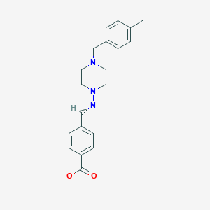 molecular formula C22H27N3O2 B380316 Methyl 4-({[4-(2,4-dimethylbenzyl)piperazin-1-yl]imino}methyl)benzoate 