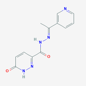 molecular formula C12H11N5O2 B380317 6-oxo-N'-[1-(3-pyridinyl)ethylidene]-1,6-dihydro-3-pyridazinecarbohydrazide 