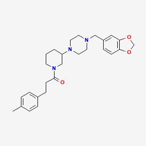 molecular formula C27H35N3O3 B3803181 1-(1,3-benzodioxol-5-ylmethyl)-4-{1-[3-(4-methylphenyl)propanoyl]-3-piperidinyl}piperazine 