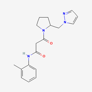 N-(2-methylphenyl)-3-oxo-3-[2-(1H-pyrazol-1-ylmethyl)pyrrolidin-1-yl]propanamide