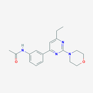 molecular formula C18H22N4O2 B3803211 N-[3-(6-ethyl-2-morpholin-4-ylpyrimidin-4-yl)phenyl]acetamide 