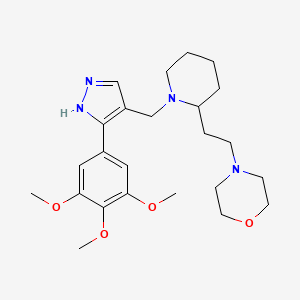 4-[2-(1-{[3-(3,4,5-trimethoxyphenyl)-1H-pyrazol-4-yl]methyl}-2-piperidinyl)ethyl]morpholine