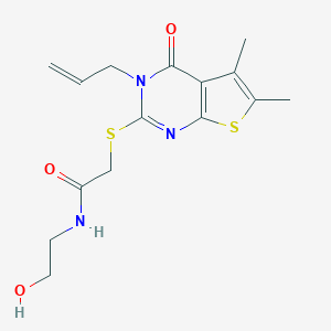 2-[(3-allyl-5,6-dimethyl-4-oxo-3,4-dihydrothieno[2,3-d]pyrimidin-2-yl)sulfanyl]-N-(2-hydroxyethyl)acetamide