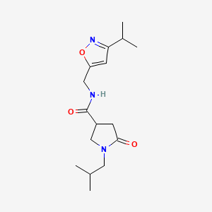 molecular formula C16H25N3O3 B3803249 1-isobutyl-N-[(3-isopropylisoxazol-5-yl)methyl]-5-oxopyrrolidine-3-carboxamide 