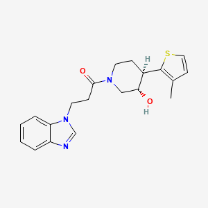 (3S*,4R*)-1-[3-(1H-benzimidazol-1-yl)propanoyl]-4-(3-methyl-2-thienyl)piperidin-3-ol