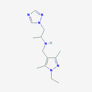 N-[(1-ethyl-3,5-dimethyl-1H-pyrazol-4-yl)methyl]-1-(1H-1,2,4-triazol-1-yl)propan-2-amine