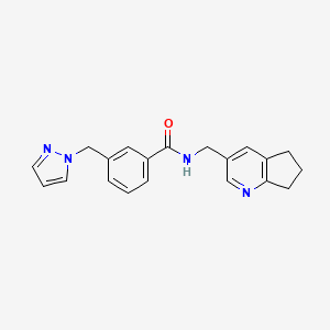 N-(6,7-dihydro-5H-cyclopenta[b]pyridin-3-ylmethyl)-3-(1H-pyrazol-1-ylmethyl)benzamide