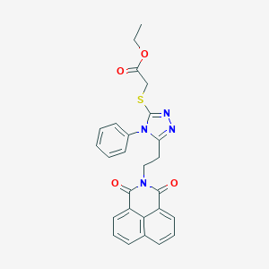 Ethyl 2-[[5-[2-(1,3-dioxobenzo[de]isoquinolin-2-yl)ethyl]-4-phenyl-1,2,4-triazol-3-yl]sulfanyl]acetate