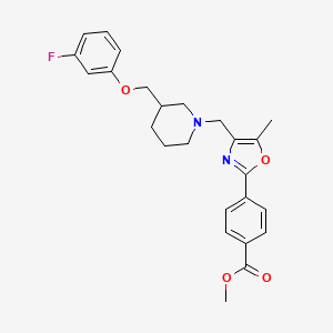 methyl 4-[4-({3-[(3-fluorophenoxy)methyl]-1-piperidinyl}methyl)-5-methyl-1,3-oxazol-2-yl]benzoate