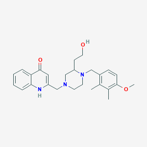 2-{[3-(2-hydroxyethyl)-4-(4-methoxy-2,3-dimethylbenzyl)-1-piperazinyl]methyl}-4-quinolinol