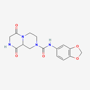 N-1,3-benzodioxol-5-yl-6,9-dioxooctahydro-2H-pyrazino[1,2-a]pyrazine-2-carboxamide