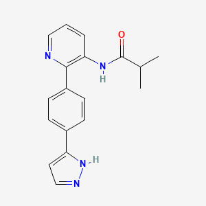 molecular formula C18H18N4O B3803318 2-methyl-N-{2-[4-(1H-pyrazol-5-yl)phenyl]pyridin-3-yl}propanamide 