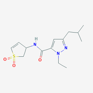 molecular formula C14H21N3O3S B3803322 N-(1,1-dioxido-2,3-dihydro-3-thienyl)-1-ethyl-3-isobutyl-1H-pyrazole-5-carboxamide 