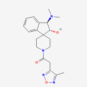 (2R*,3R*)-3-(dimethylamino)-1'-[(4-methyl-1,2,5-oxadiazol-3-yl)acetyl]-2,3-dihydrospiro[indene-1,4'-piperidin]-2-ol