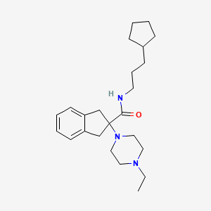 N-(3-cyclopentylpropyl)-2-(4-ethyl-1-piperazinyl)-2-indanecarboxamide