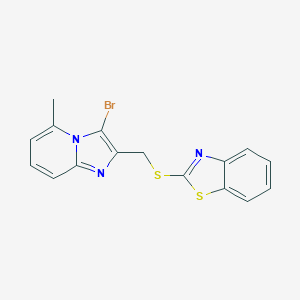molecular formula C16H12BrN3S2 B380336 1,3-Benzothiazol-2-yl (3-bromo-5-methylimidazo[1,2-a]pyridin-2-yl)methyl sulfide CAS No. 325778-98-1