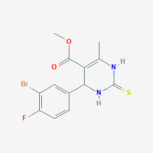 B380337 Methyl 4-(3-bromo-4-fluorophenyl)-6-methyl-2-thioxo-1,2,3,4-tetrahydropyrimidine-5-carboxylate CAS No. 385400-53-3