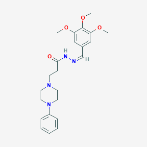 molecular formula C23H30N4O4 B380338 3-(4-phenyl-1-piperazinyl)-N'-(3,4,5-trimethoxybenzylidene)propanohydrazide 