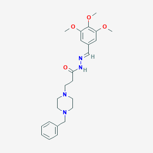 molecular formula C24H32N4O4 B380344 3-(4-benzyl-1-piperazinyl)-N'-(3,4,5-trimethoxybenzylidene)propanohydrazide 