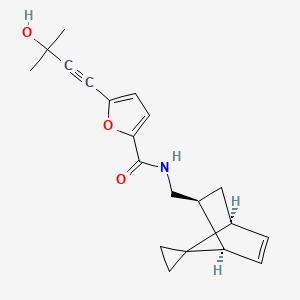 5-(3-hydroxy-3-methylbut-1-ynyl)-N-[[(1R,2S,4S)-spiro[bicyclo[2.2.1]hept-5-ene-7,1'-cyclopropane]-2-yl]methyl]furan-2-carboxamide