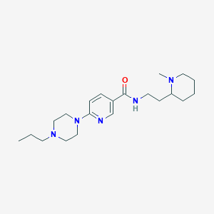 molecular formula C21H35N5O B3803464 N-[2-(1-methyl-2-piperidinyl)ethyl]-6-(4-propyl-1-piperazinyl)nicotinamide 