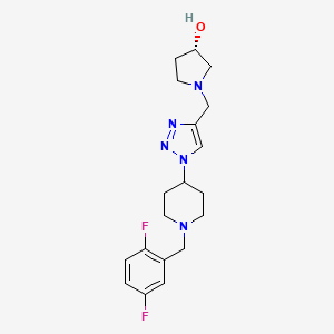 molecular formula C19H25F2N5O B3803471 (3S)-1-({1-[1-(2,5-difluorobenzyl)-4-piperidinyl]-1H-1,2,3-triazol-4-yl}methyl)-3-pyrrolidinol bis(trifluoroacetate) (salt) 