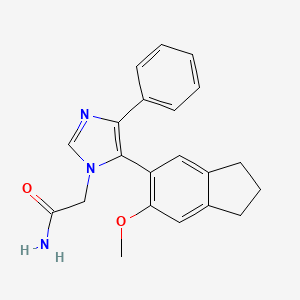 2-[5-(6-methoxy-2,3-dihydro-1H-inden-5-yl)-4-phenyl-1H-imidazol-1-yl]acetamide