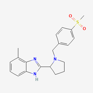 molecular formula C20H23N3O2S B3803476 4-methyl-2-{1-[4-(methylsulfonyl)benzyl]pyrrolidin-2-yl}-1H-benzimidazole 