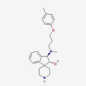 rel-(2R,3R)-3-{methyl[3-(4-methylphenoxy)propyl]amino}-2,3-dihydrospiro[indene-1,4'-piperidin]-2-ol bis(trifluoroacetate) (salt)