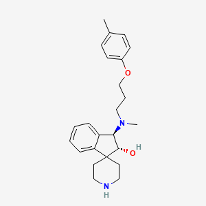 molecular formula C24H32N2O2 B3803489 rel-(2R,3R)-3-{methyl[3-(4-methylphenoxy)propyl]amino}-2,3-dihydrospiro[indene-1,4'-piperidin]-2-ol bis(trifluoroacetate) (salt) 