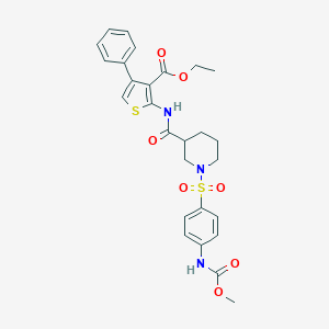 Ethyl 2-({[1-({4-[(methoxycarbonyl)amino]phenyl}sulfonyl)-3-piperidinyl]carbonyl}amino)-4-phenyl-3-thiophenecarboxylate