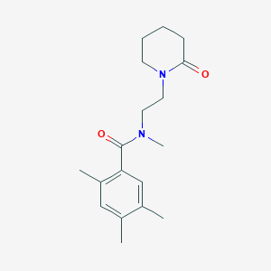 molecular formula C18H26N2O2 B3803515 N,2,4,5-tetramethyl-N-[2-(2-oxo-1-piperidinyl)ethyl]benzamide 