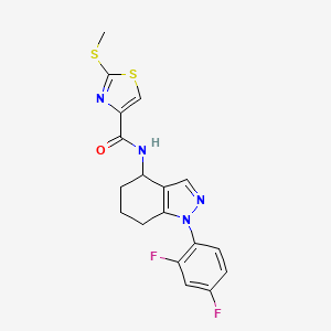 molecular formula C18H16F2N4OS2 B3803529 N-[1-(2,4-difluorophenyl)-4,5,6,7-tetrahydro-1H-indazol-4-yl]-2-(methylthio)-1,3-thiazole-4-carboxamide 