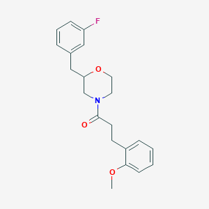 molecular formula C21H24FNO3 B3803536 2-(3-fluorobenzyl)-4-[3-(2-methoxyphenyl)propanoyl]morpholine 