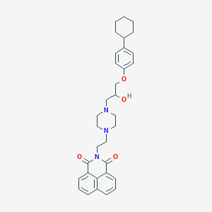 molecular formula C33H39N3O4 B380354 2-[2-(4-{3-[(4-cyclohexylphenyl)oxy]-2-hydroxypropyl}piperazin-1-yl)ethyl]-1H-benzo[de]isoquinoline-1,3(2H)-dione 